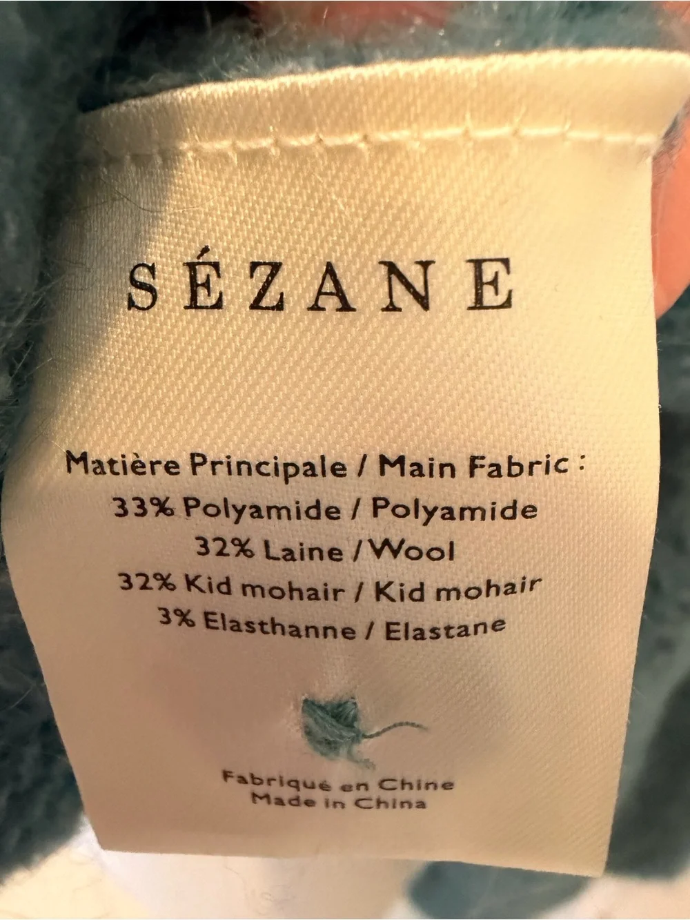 Le Maille Sézane Alma cardigan in a peacock blue mohair and wool blend size S - Picture 8 of 8